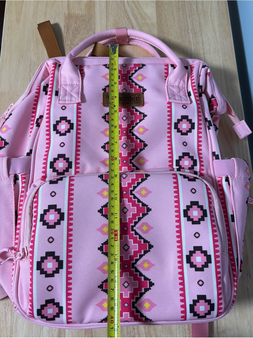 Wrangler Pink canvas Aztec-Print Women's Backpack/ Baby bag - Picture 8 of 11